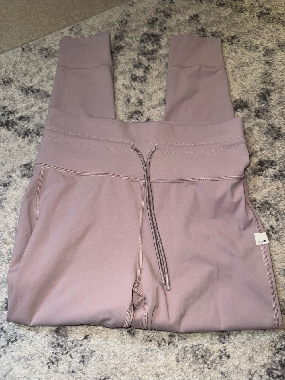 Vuori Mauve High-Waist Drawstring Leggings